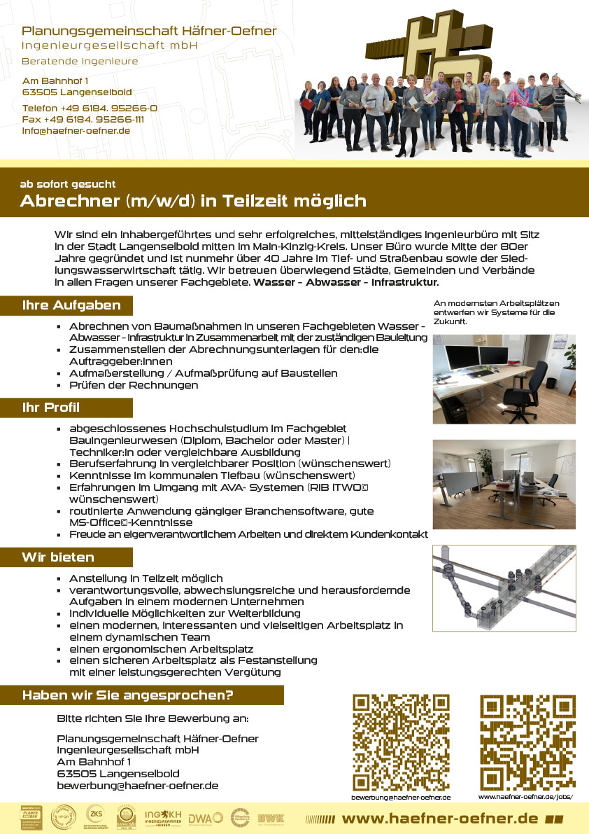 Ab sofort gesucht Abrechner (m/w/d) in Teilzeit möglich